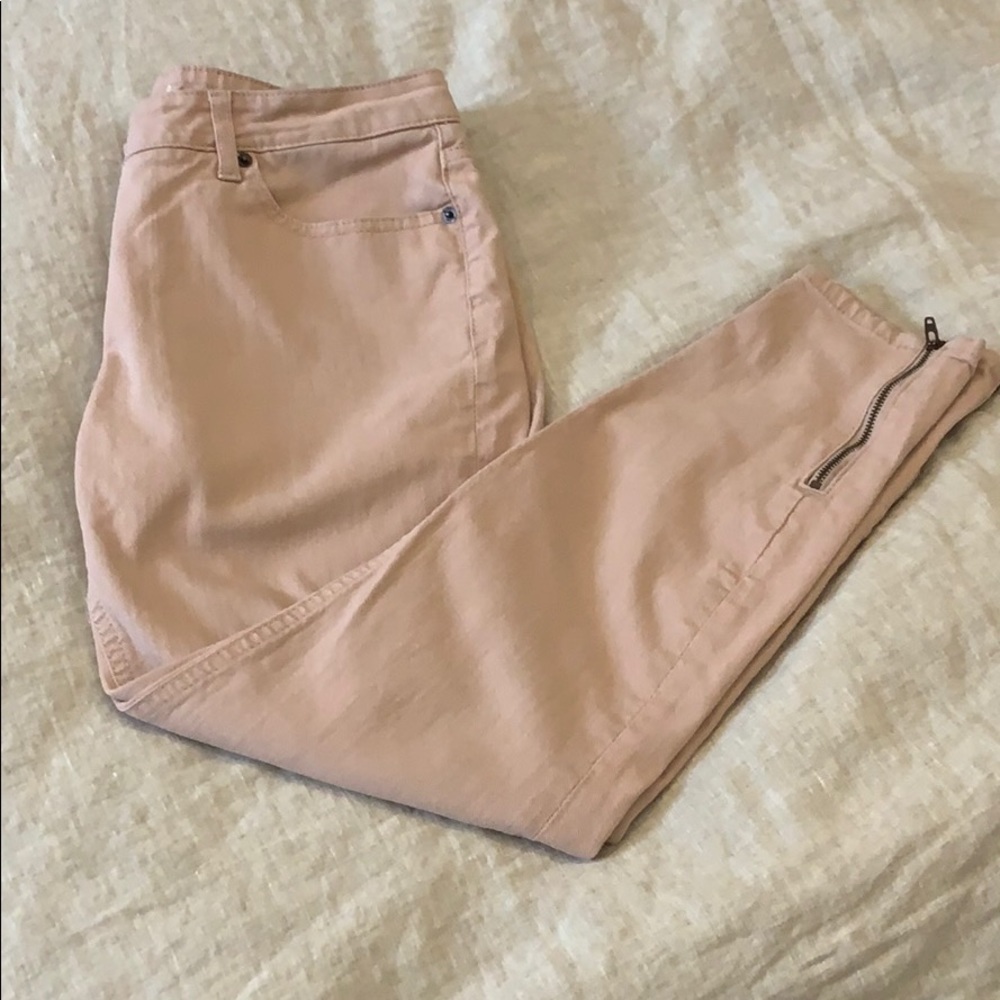 Boden pink ankle zip jeans